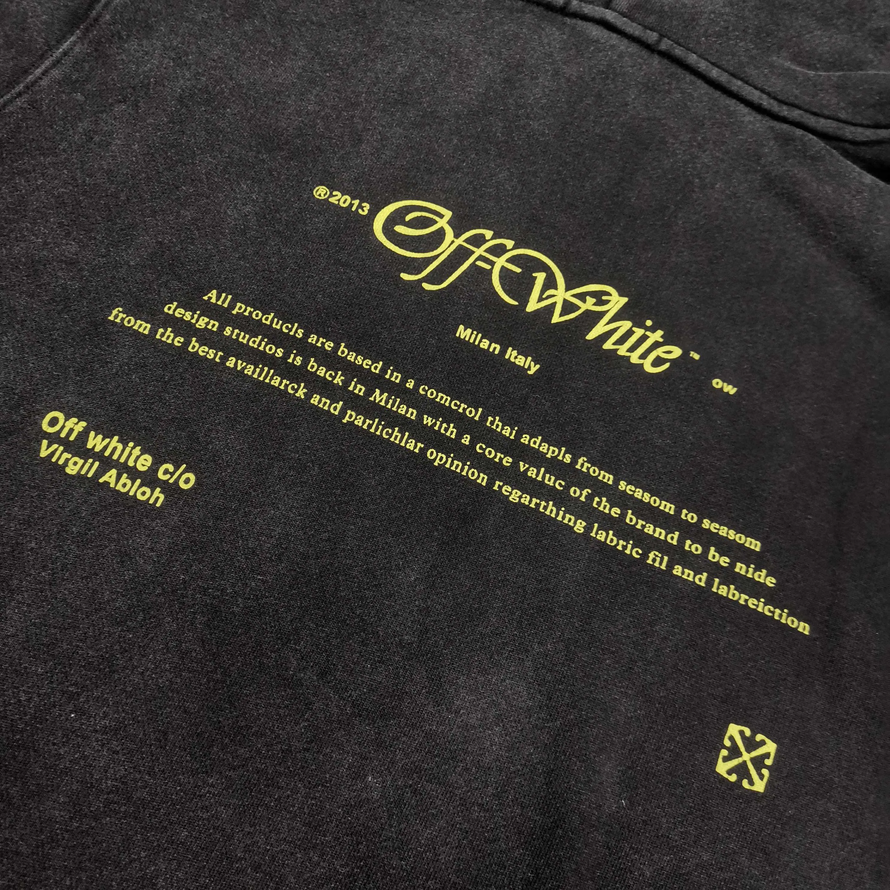 off white 25ss religious portrait oil painting 460g washed hooded sweatshirt Color: washed black Size: S M L XL P410